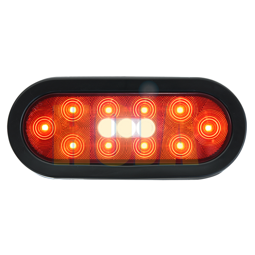 6” Oval LED Light Stop/Tail/Turn & Back Up Grommet Mount or Flange Mount