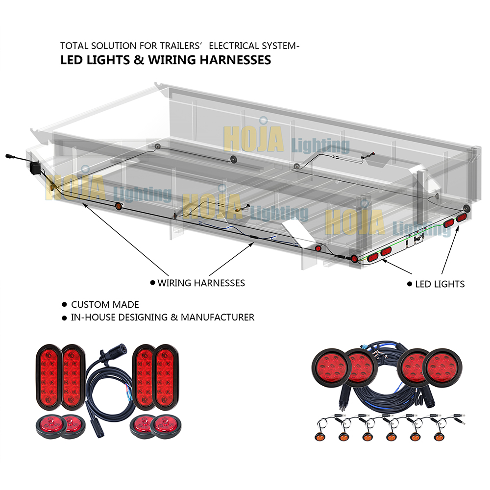 Wire Harness Assembly Kit With LED Lights for Trailer & Truck Beds